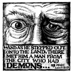 Illustration - Demons (scratchboard 2001)