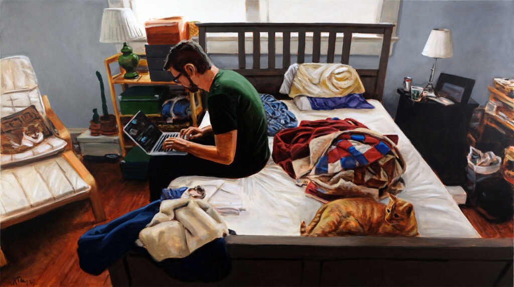 Image of painting, "Programming Man"
